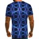 Men's T shirt Graphic Geometric Plus Size Pleated Print Short Sleeve Daily Tops Streetwear Exaggerated Round Neck Blue / Summer