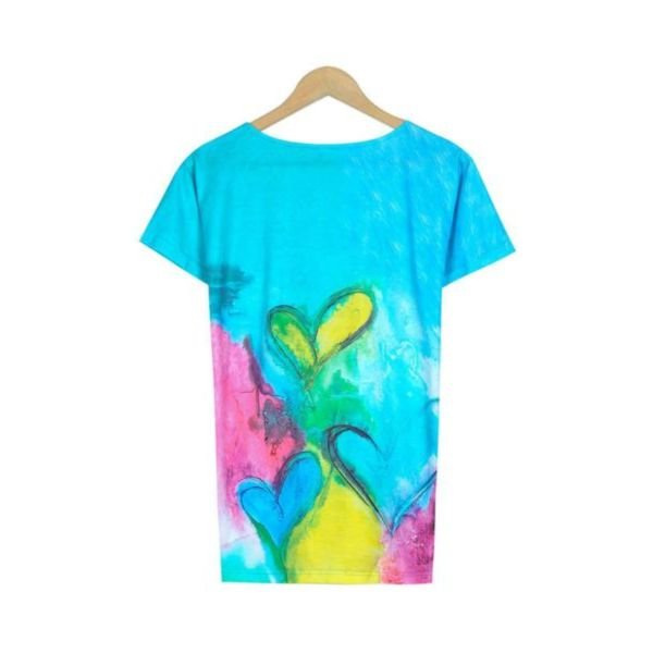 Blue Sweetheart Abstract Print T-Shirt