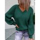 Plain Green Long Sleeve Sweater