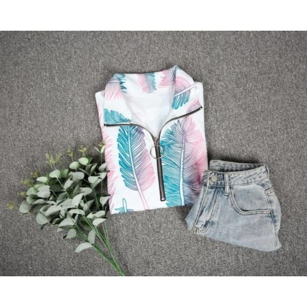 Modern Print Long Sleeve Top