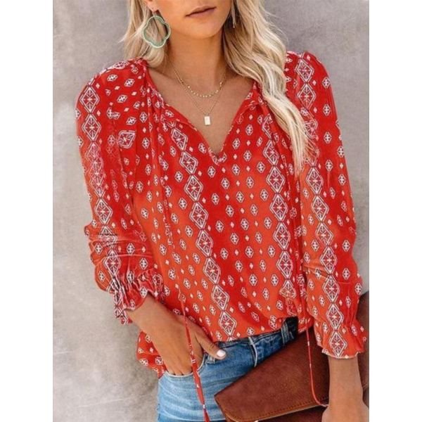 Stylish Print Long Sleeve Top