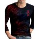 Men's Unisex Tee T shirt Shirt 3D Print Graphic Prints Poker Print Long Sleeve Daily Tops Casual Designer Big and Tall Red