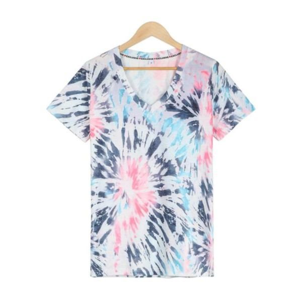 Youthful Tie Dye V-Neck Short Sleeve T-Shirt