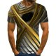 Men's T shirt Graphic Abstract Plus Size Pleated Print Short Sleeve Weekend Tops Streetwear Round Neck Gold / Summer