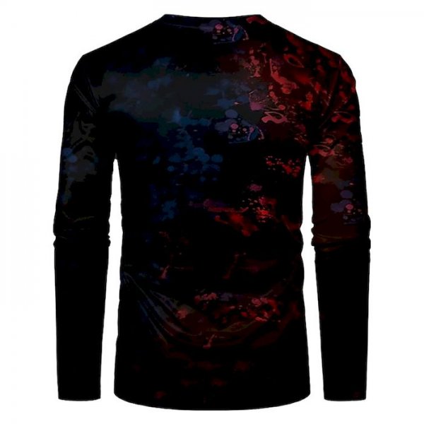 Men's Unisex Tee T shirt Shirt 3D Print Graphic Prints Poker Print Long Sleeve Daily Tops Casual Designer Big and Tall Red