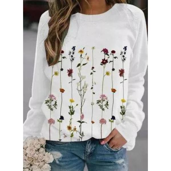 Casual Print Long Sleeve Top