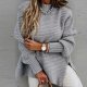 Baggy Plain Long Sleeve Sweater