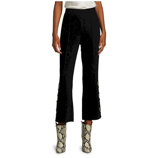 Imitation Pearl Heart Flare Pants