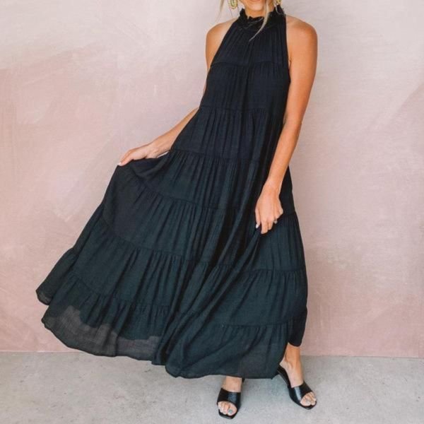 Classy Sleeveless Plain Maxi Dress