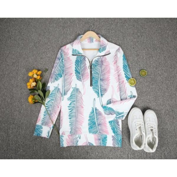 Modern Print Long Sleeve Top