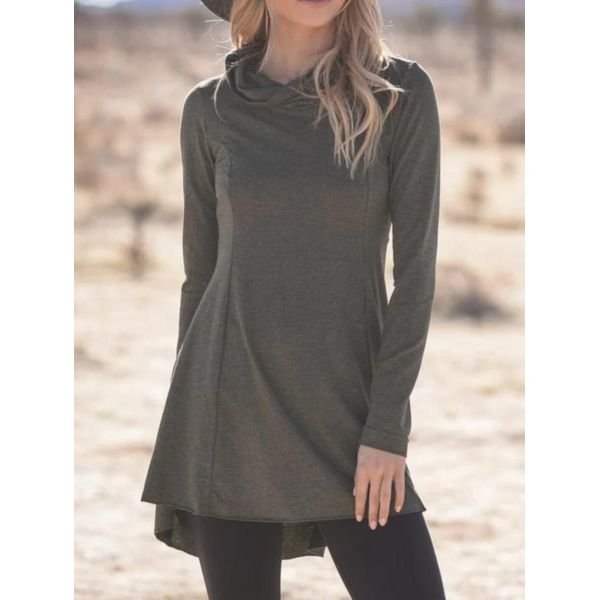 Popular Cowl Neck Plain Brown Top