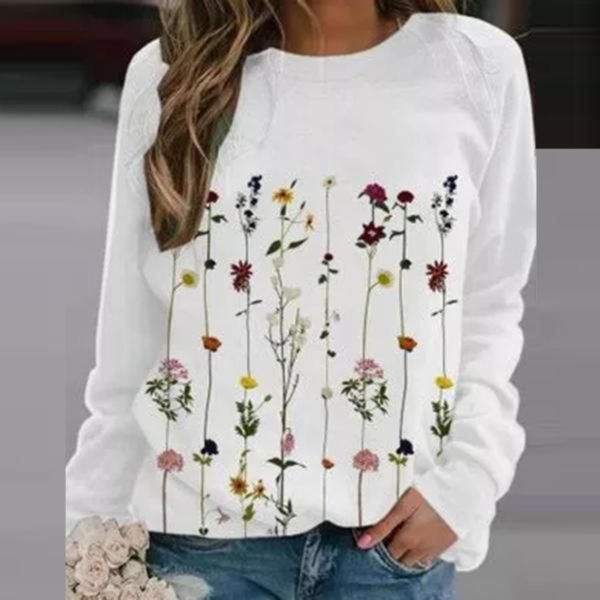 Casual Print Long Sleeve Top