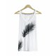 Deep V Neck Feather Tank Top