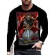 Men's Unisex Tee T shirt Shirt 3D Print Graphic Prints Skull Poker Print Long Sleeve Daily Tops Casual Designer Big and Tall Bla