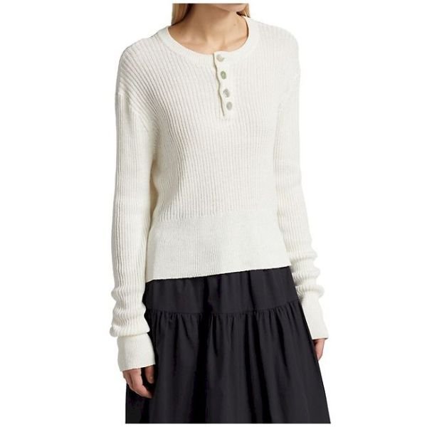 Henley Rib Knit Sweater