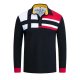 Men's Golf Shirt Striped Button-Down Long Sleeve Street Tops Cotton Sportswear Casual Fashion Comfortable Royal Blue