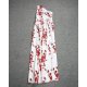 Romantic Red Flower Asymmetrical Keyhole Maxi Dress