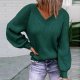 Plain Green Long Sleeve Sweater