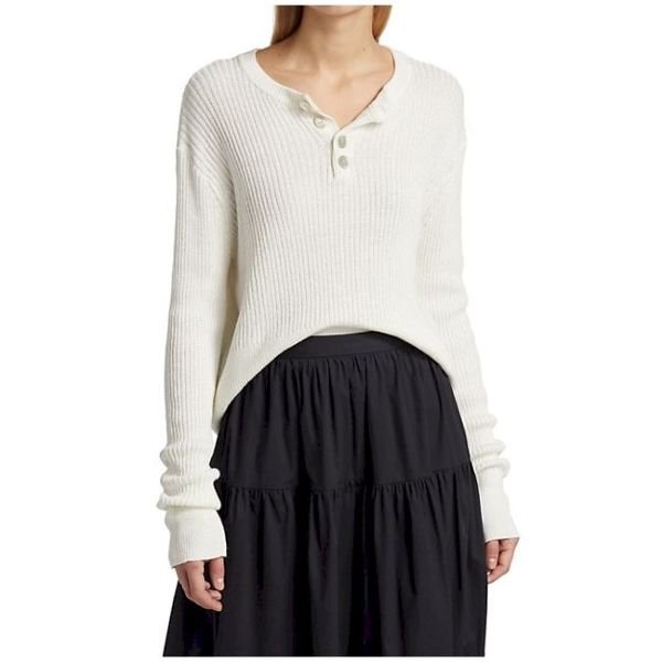 Henley Rib Knit Sweater